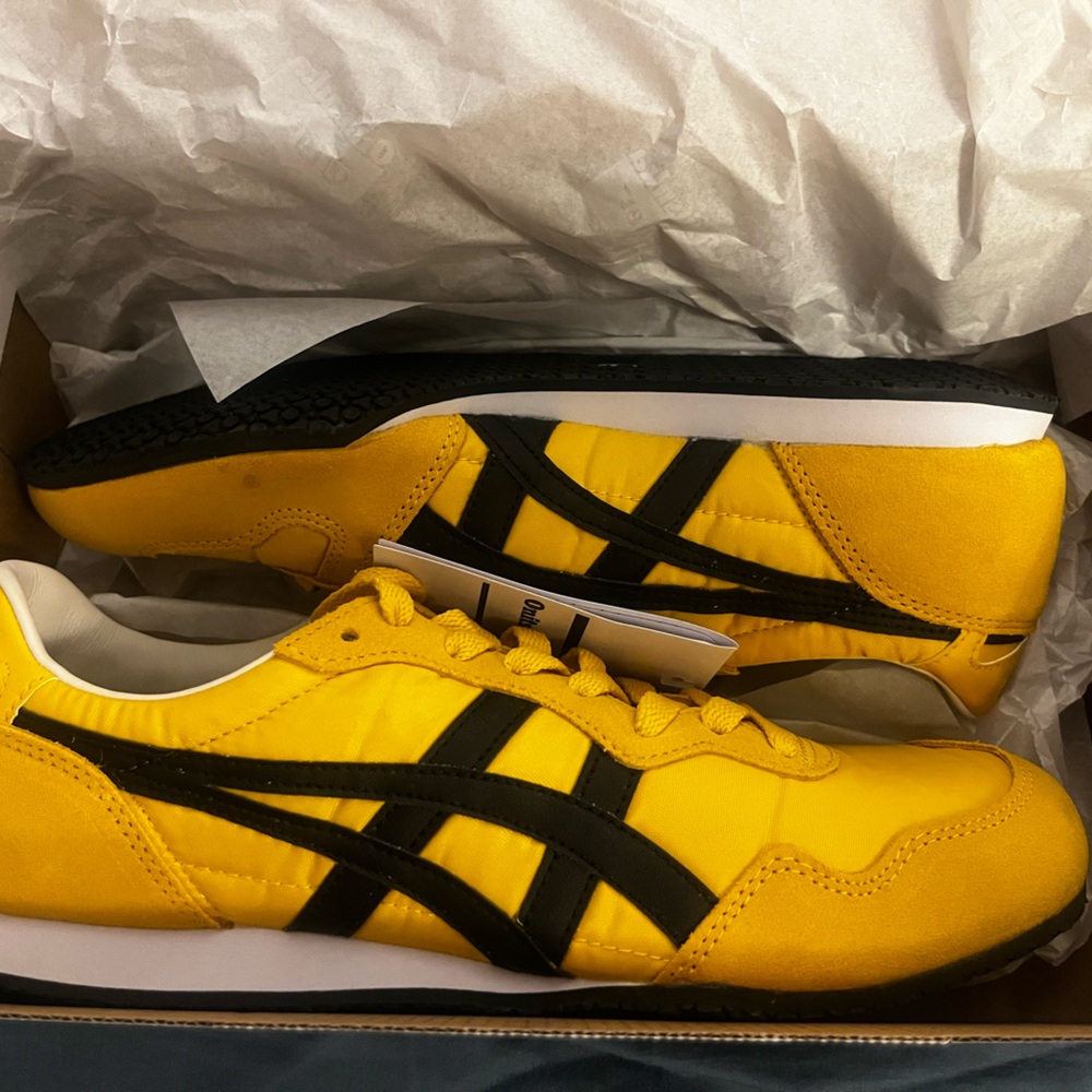 Onitsuka Tiger Serrano by Asics Womens/Men's Yellow/Black Sneakers NEW IN BOX - Picture 4 of 12